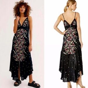 Free People Black Asymmetrical High Low Dress